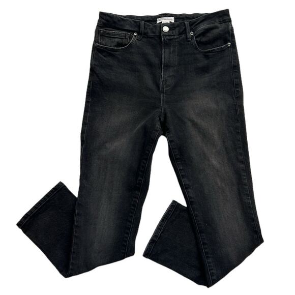 Good American Jeans 6/28 Faded Black Distressed GC625T Hi-Rise Skinny Ankle Boho - Picture 11 of 12